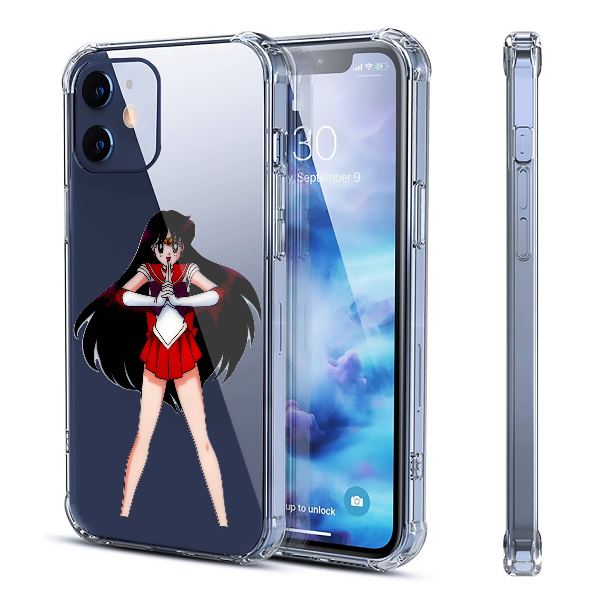 （画像用） 美少女戦士セーラームーン 火野レイ ひの レイ Sailor Moon Hino Rei （セーラーマーズ,Sailor Mars） 【iPhone 12シリーズ対応】透明スマホケース（クリアソフトケース）